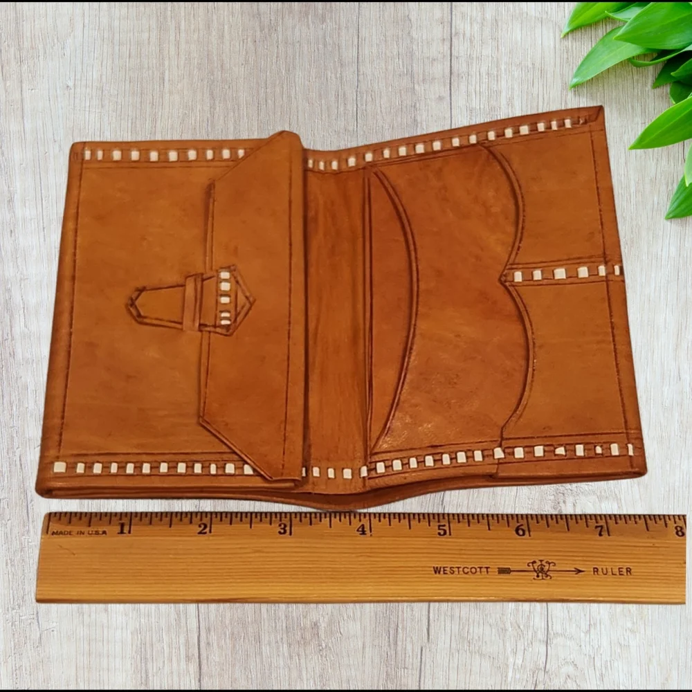 Vintage‎ Moroccan Wallet Genuine Leather Bi-fold Handmade Pocket Unisex